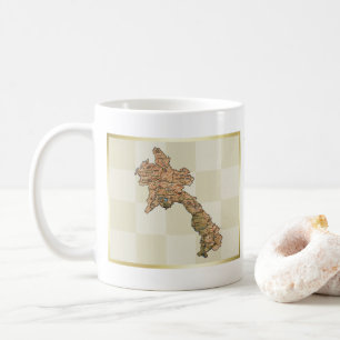 ラオス国旗+マップマグ コーヒーマグカップ