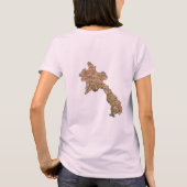 ラオス国旗+地図+テキストTシャツ Tシャツ (裏面)