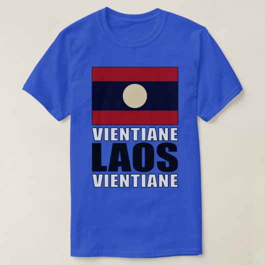 ラオス国旗 Tシャツ (デザイン正面)