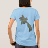 ラオス国旗x地図Tシャツ Tシャツ (裏面)