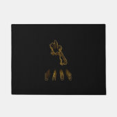 ラオス地図、金ゴールド地図 ドアマット (正面)