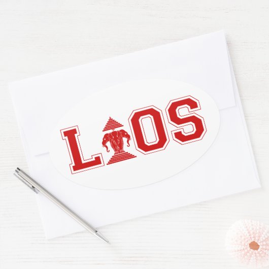 ラオス大学 楕円形シール (封筒)