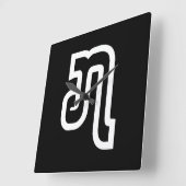 ラオス数7 / 7 / ໗ （ジェット/チェット）ラオス スクエア壁時計 (傾斜)