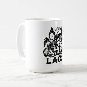 ラオス文化デザイン コーヒーマグカップ
