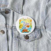 ラオス新年おめでとう - かわいい白い象 ピーマイラー 缶バッジ (インサイチュ)