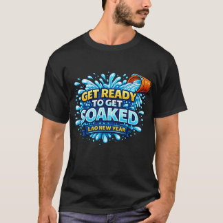 ラオス新年ウォーターフェスティバルでびしょ濡れに Tシャツ