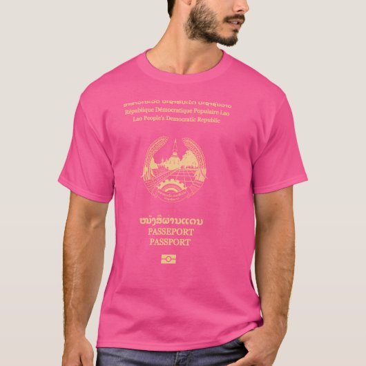 ラオス旅券 Tシャツ (正面)
