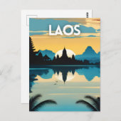 ラオス旅行アートポスター ポストカード (正面/裏面)