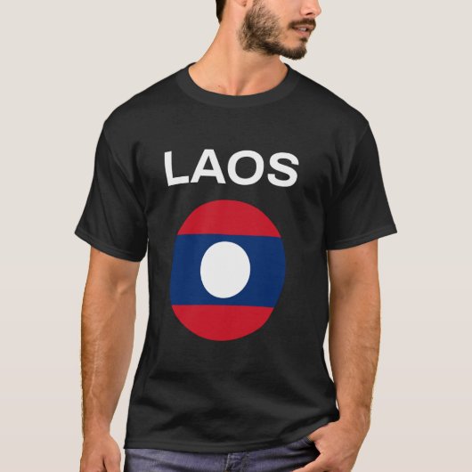 ラオス旗モダン Tシャツ (正面)