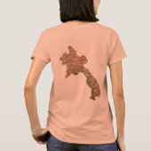 ラオス旗+地図Tシャツ Tシャツ (裏面)