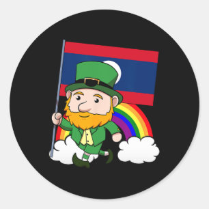 ラオス自慢 ラオス国旗 セントパトリックデー レプリ ラウンドシール