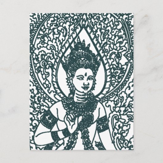 ラオス語 – タイ語 – カンボジア仏法エンジェル神 ポストカード (正面)