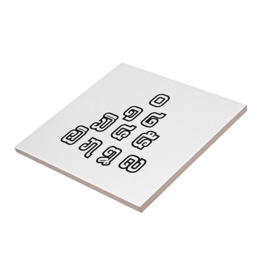 ラオス語/ラオス語の数字ピラミッドラオス語スクリプト タイル (側面)