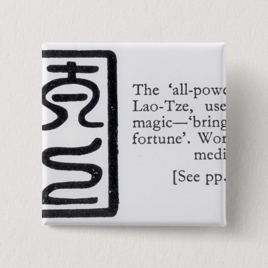 ラオス語Tzeの「全権」シール 缶バッジ (正面)