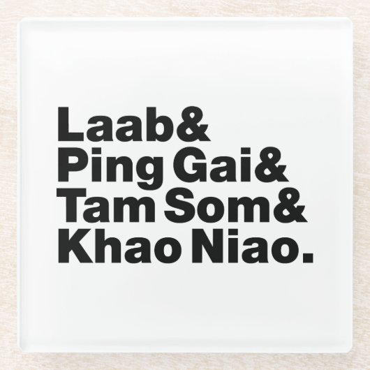 ラオス通り食品 ガラスコースター (正面)