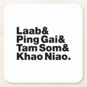 ラオス通り食品 スクエアペーパーコースター (正面)