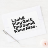 ラオス通り食品 長方形シール (封筒)