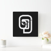 ラオス1 / 1 / （ナン/ヌエン）ラ໑オス語 スクエア壁時計 (ホーム)