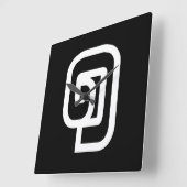 ラオス1 / 1 / （ナン/ヌエン）ラ໑オス語 スクエア壁時計 (傾斜)