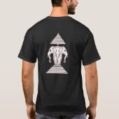 ラオス3のヘッド象の旗 Tシャツ (裏面)