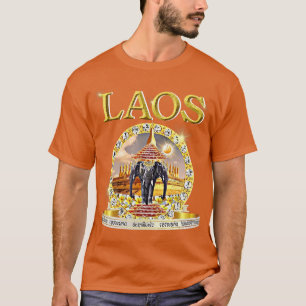 ラオス3頭エレファントエラワン仏教ラオス Tシャツ