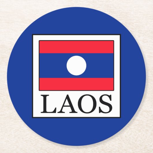 ラオス ラウンドペーパーコースター (正面)