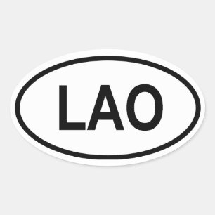 ラオス「ラオス」 楕円形シール
