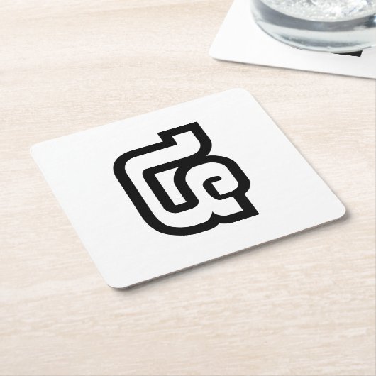 ラオス/ラオスNumber 4 / 4 / (໔参照/Si)ラオス スクエアペーパーコースター (アングル)