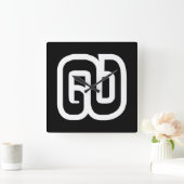 ラオス/ラオスNumber 9 / 9 / ໙ (Kao/Gao)ラオス スクエア壁時計 (ホーム)