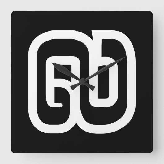 ラオス/ラオスNumber 9 / 9 / ໙ (Kao/Gao)ラオス スクエア壁時計 (正面)