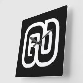 ラオス/ラオスNumber 9 / 9 / ໙ (Kao/Gao)ラオス スクエア壁時計 (傾斜)