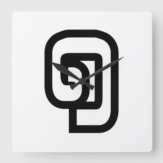 ラオス/ラオスNumber One / 1 / ໑ (Nung/Nueng)ラオス スクエア壁時計 (正面)