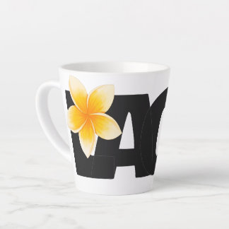 ラオス ラブ フランジーパニー 花 白と黒 カフェラテマグ
