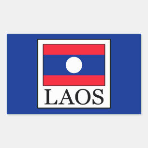 ラオス 長方形シール