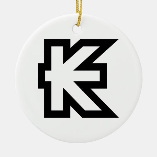 ラオスKipラオス/ラオスのマネーサイン セラミックオーナメント (正面)