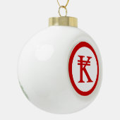 ラオスKipラオス/ラオスのマネーサイン セラミックボールオーナメント (左)