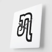 ラオスNo.7 / ໗ （ジェット/チェット）ラオス スクエア壁時計 (傾斜)