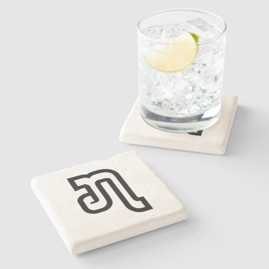 ラオスNo.7 / ໗ （ジェット/チェット）ラオス ストーンコースター (横)