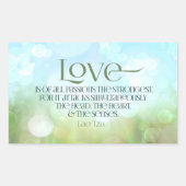 ラオスTzu感動的引用文"愛" 長方形シール (正面)