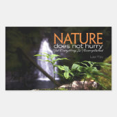 ラオスTzu感動的引用文"自然" 長方形シール (正面)