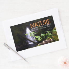 ラオスTzu感動的引用文"自然" 長方形シール