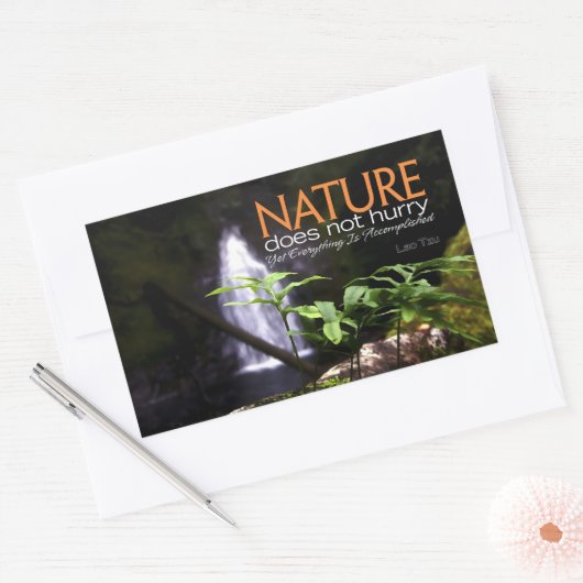 ラオスTzu感動的引用文"自然" 長方形シール (封筒)