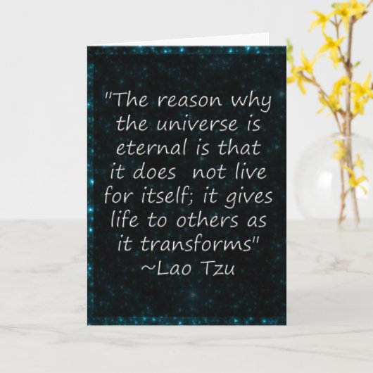 ラオチュ引用文ユニバース与えグリーティングカード カード (黄色い花)