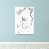 ラオチュ明中国の朝絵画の キャンバスプリント (インサイチュ (ウッドフロア))