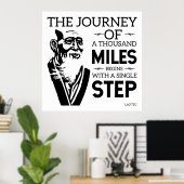 ラオチュ・ウィズダム |黒 | 1,000マイル ポスター (ホームオフィス)