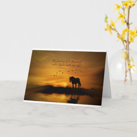 ラオツグフォーマス引用文勇気付けられるホース カード (黄色い花)