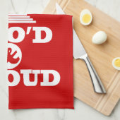 ラオド誇りを持ったン キッチンタオル (四つ折り)