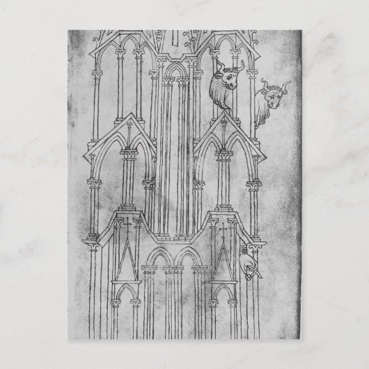 ラオンの大聖堂の塔の図 ポストカード (正面)