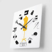 ラカスタマイズベル角時計 スクエア壁時計 (傾斜)