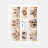 ラカスタムブユーおばあちゃん孫写真コラージュ フリースブランケット (正面)